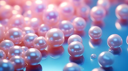 Radiant Pastel Pearls, Close-Up of Pink and White Pearls in a Beautiful Magenta Hue - obrazy, fototapety, plakaty