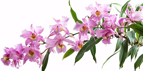 Exotic orchid plant isolated on white with clipping path.