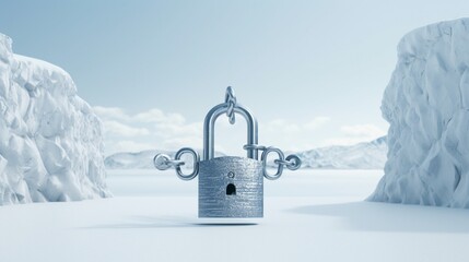 an isolated lock becomes a visual focal point against a pristine white backdrop, showcasing its form and secure essence.
