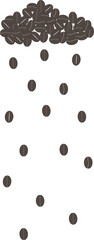 Hand drawn coffee beans illustration on transparent background.