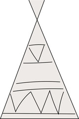 Hand drawn tent illustration on transparent background.
