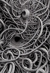 Abstract backgrounds monochrome or black and white images dust traps loop structures made from synthetic or vinyl vignesh of image for dramatic texture style