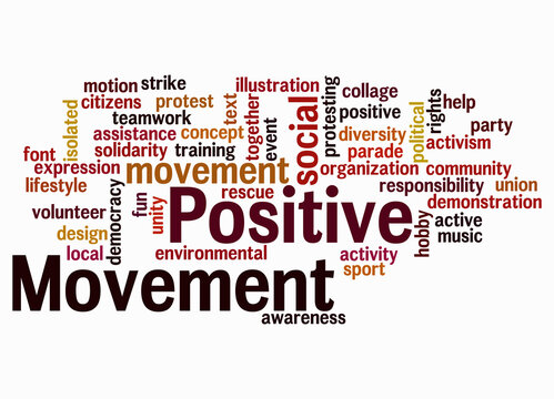 Word Cloud with POSITIVE MOVEMENT concept create with text only