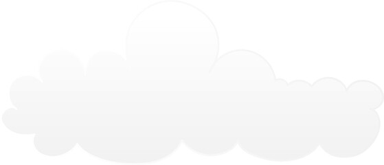 Cloud illustration on transparent background.
