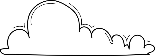 Hand drawn cloud illustration on transparent background.
