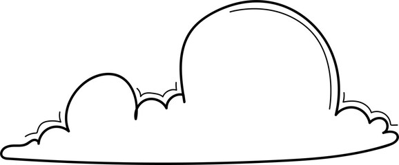 Hand drawn cloud illustration on transparent background.
