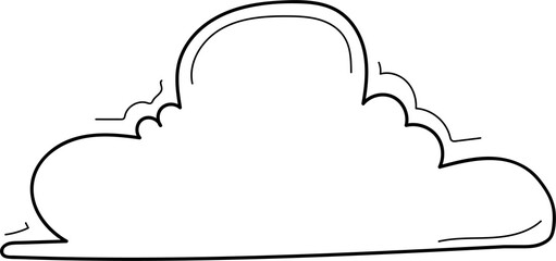 Hand drawn cloud illustration on transparent background.
