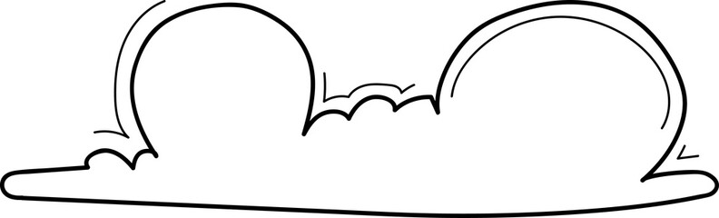 Hand drawn cloud illustration on transparent background.
