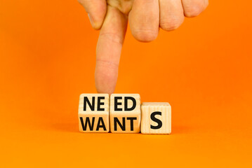 Wants or needs symbol. Turned wooden cubes and changed the word wants to needs. Beautiful orange...
