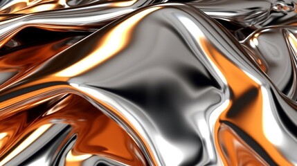 Abstract background reflection rough chrome metal tex.Generative AI