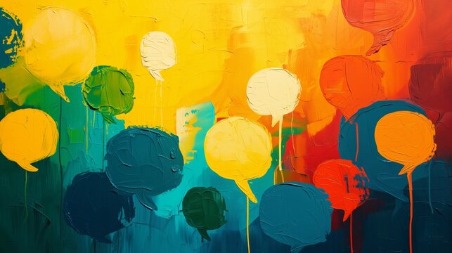 Abstract Artistic Representation of Colorful Dialogue