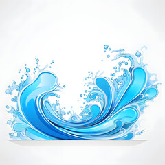 Fototapeta na wymiar abstract water wave, blue splash of water, splashing wave