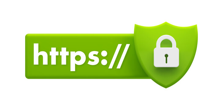 Secure HTTPS protocol shield symbolizing website security and encrypted internet connection