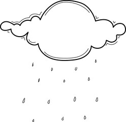 Hand drawn rain illustration on transparent background.
