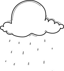 Hand drawn rain illustration on transparent background.
