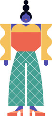 Female Geometric Cartoon Character