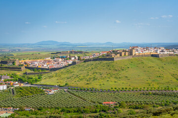 Fototapeta na wymiar Panoramic view of the of the citadel of Elvas in Portugal