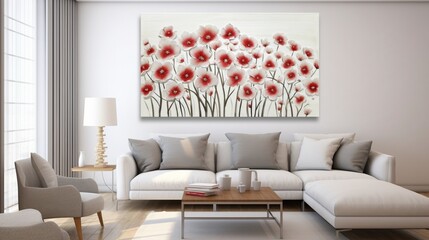 the exquisite charm of nature's dual tones as white and red flowers come together in a stunning display on a spotless white canvas.