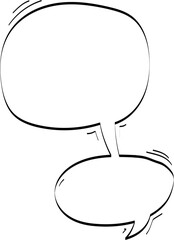 Hand drawn bubbles illustration on transparent background.