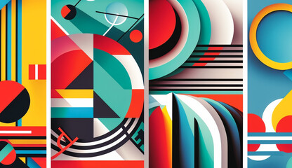 Bright and Bold Wallpaper. Geometric Art Concept