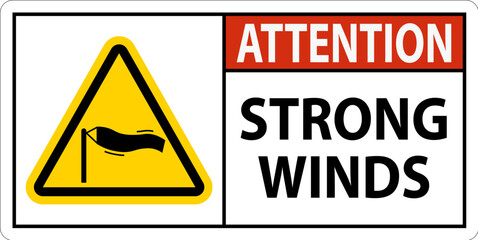 Water Safety Sign Attention - Strong Winds