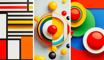 Obraz premium Bright and Bold Wallpaper. Geometric Art Concept