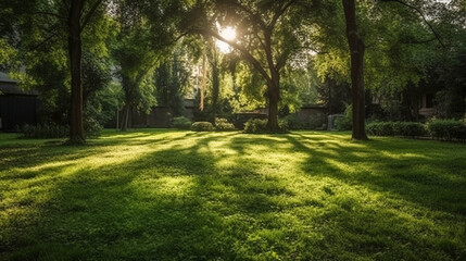 Smooth Carpet of Verdant Grass.  Expansive Green Serenity Landscape