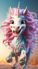 Cute Unicorn Fantasy.Cartoon Pony