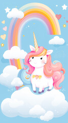 Obraz na płótnie Canvas Cute Unicorn Fantasy.Cartoon Pony