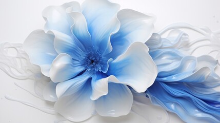 the mesmerizing beauty of blue petals against a pristine white surface.