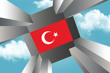 Canakkale Turkey - March 18 1915: 18 mart canakkale zaferi vector illustration. (18 March, Canakkale Victory Day Turkey celebration card.) - obrazy, fototapety, plakaty