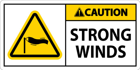Obraz premium Water Safety Sign Caution - Strong Winds