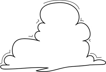 Hand drawn cloud illustration on transparent background.