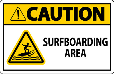 Water Safety Sign Caution - Surfboarding Area