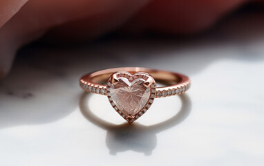 close up of luxurious engagement ring 
