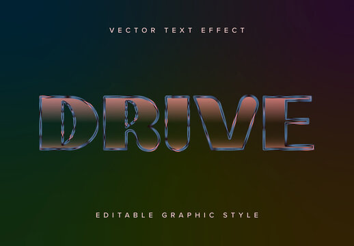 Holographic Text Effect Mockup