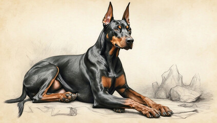 doberman illustration