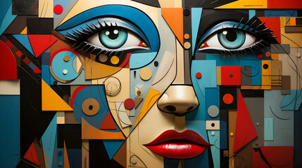 Vibrant Palette in a Contemporary Female Portrait. Abstract Glamour