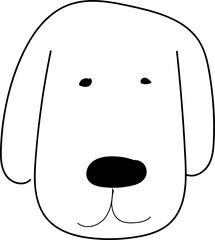 Cute cartoon dog illustration on transparent background.