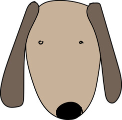 Cute cartoon dog illustration on transparent background.