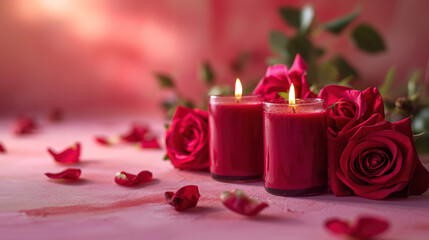 Red Roses aroma scented candles
