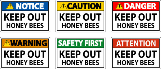 Caution Sign Keep Out - Honey Bees