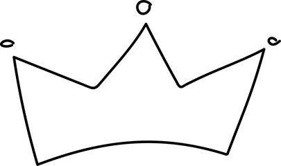 Hand drawn crown illustration on transparent background.
