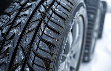 Car tires on a white background