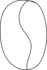 Hand drawn coffee beans illustration on transparent background.
