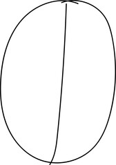 Hand drawn coffee beans illustration on transparent background.
