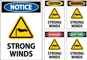 Water Safety Sign Warning - Strong Winds