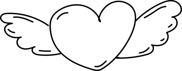 Hand drawn heart illustration on transparent background.	
