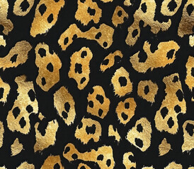 animalistic pattern design, black with gold colours 