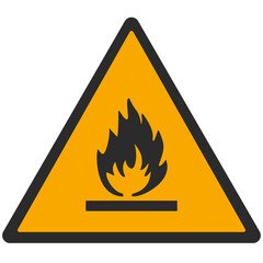 WARNING PICTOGRAM, FLAMMABLE MATERIAL ISO 7010 - W021, SVG